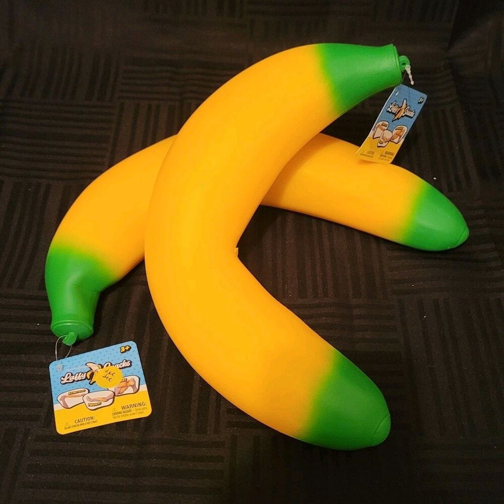 Sunny Days Laffy Snacks Squishy Stretchy Banana Toy 18" Sensory Viral New W/ TAG